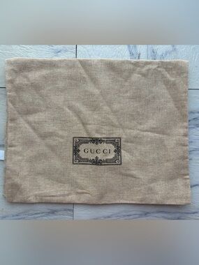 Gucci Natural Beige Branded Canvas Dust Pouch